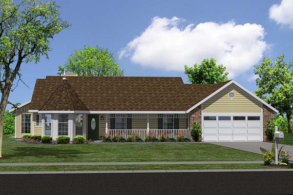 Country, One-Story, Ranch, Traditional Plan with 1583 Sq. Ft., 3 Bedrooms, 2 Bathrooms, 2 Car Garage Picture 6