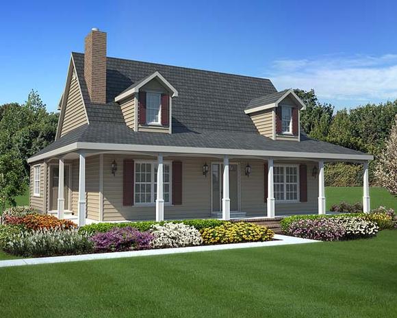 Country, Southern House Plan 34602 with 3 Beds, 3 Baths Elevation