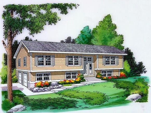 Country, Ranch, Traditional House Plan 34679 with 3 Beds, 3 Baths, 2 Car Garage Elevation