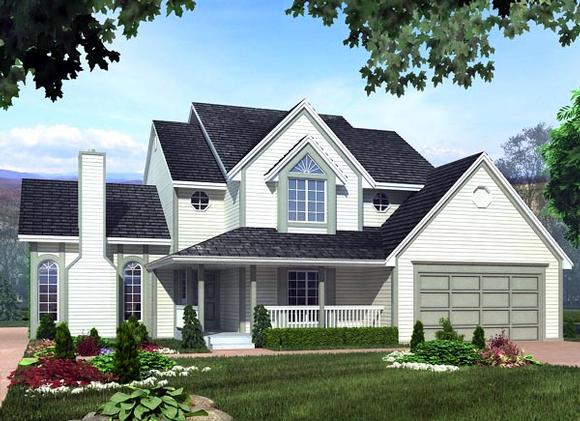 Farmhouse, Traditional House Plan 34926 with 3 Beds, 3 Baths, 2 Car Garage Elevation