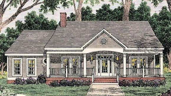 Country House Plan 40005 with 3 Beds, 2 Baths, 2 Car Garage Elevation