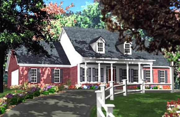 Cape Cod, Country House Plan 40011 with 3 Beds, 3 Baths, 2 Car Garage Elevation