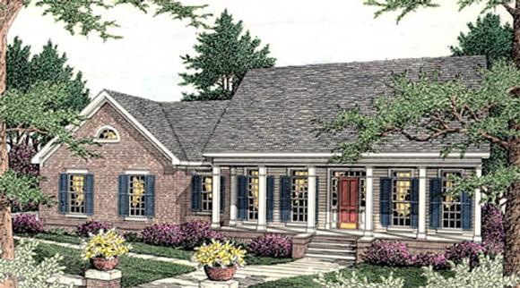Colonial, Southern House Plan 40016 with 3 Beds, 2 Baths, 2 Car Garage Elevation