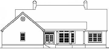 Cape Cod, Colonial, Southern House Plan 40018 with 3 Beds, 2 Baths, 2 Car Garage Rear Elevation