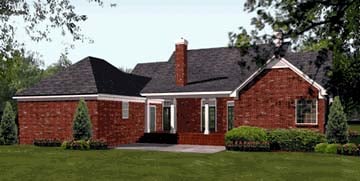 Colonial, European, Southern House Plan 40019 with 3 Beds, 3 Baths, 2 Car Garage Rear Elevation