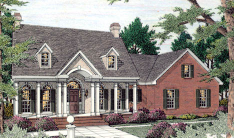Cape Cod, Colonial House Plan 40020 with 3 Beds, 3 Baths, 2 Car Garage Elevation