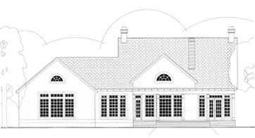 Cape Cod, Colonial House Plan 40020 with 3 Beds, 3 Baths, 2 Car Garage Rear Elevation