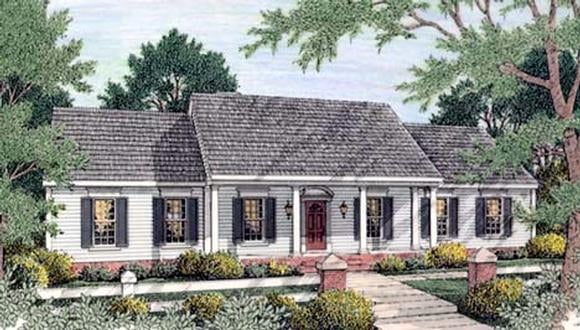 Colonial, Ranch House Plan 40022 with 3 Beds, 2 Baths, 2 Car Garage Elevation