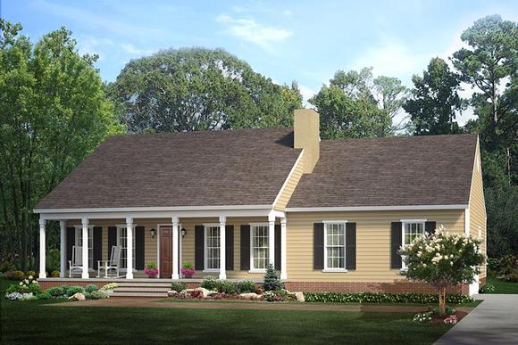 Country, Ranch House Plan 40026 with 3 Beds, 2 Baths, 2 Car Garage Elevation
