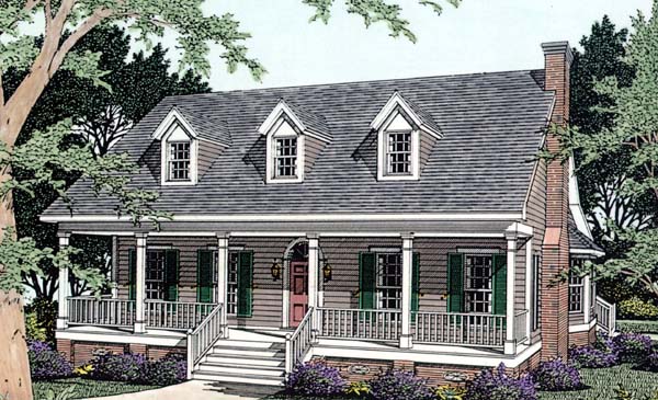 Cape Cod, Country House Plan 40032 with 3 Beds, 2 Baths, 2 Car Garage Elevation