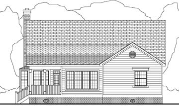 Cape Cod, Country House Plan 40032 with 3 Beds, 2 Baths, 2 Car Garage Rear Elevation