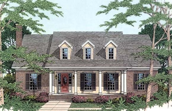 Cape Cod, Country House Plan 40034 with 3 Beds, 2 Baths, 2 Car Garage Elevation