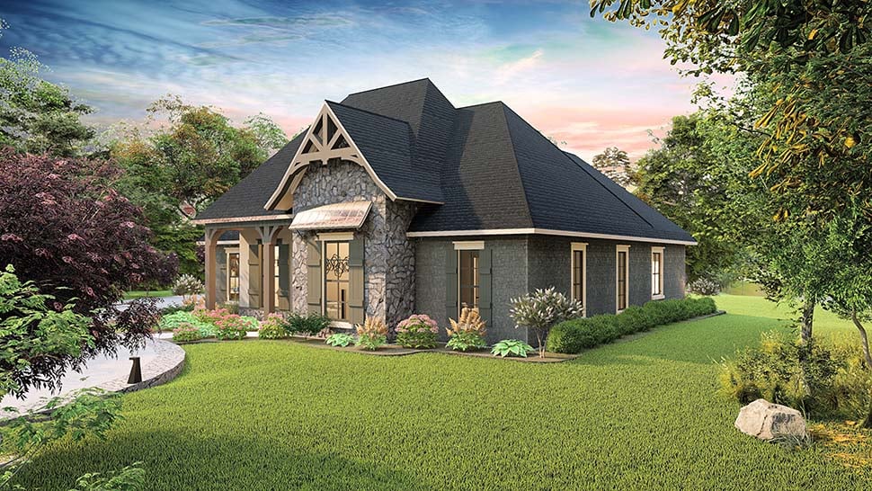 Cottage, Country, Craftsman, Southern, Traditional Plan with 2298 Sq. Ft., 4 Bedrooms, 3 Bathrooms, 2 Car Garage Picture 2