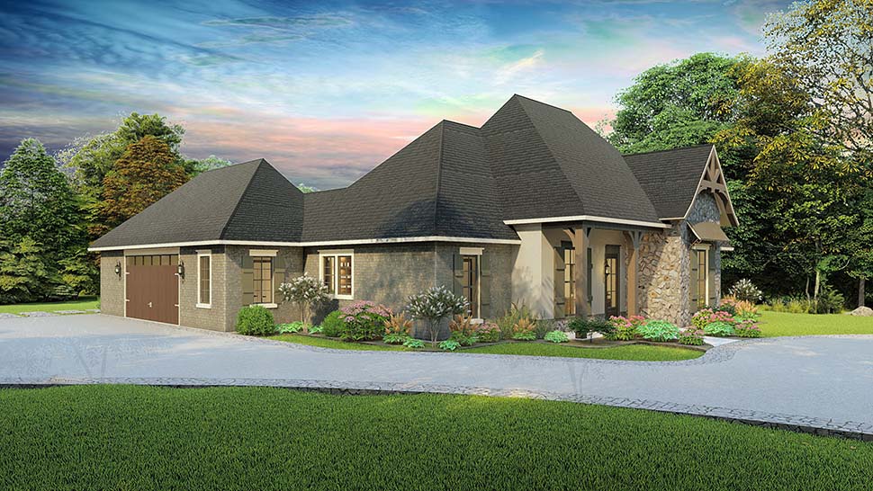 Cottage, Country, Craftsman, Southern, Traditional Plan with 2298 Sq. Ft., 4 Bedrooms, 3 Bathrooms, 2 Car Garage Picture 3
