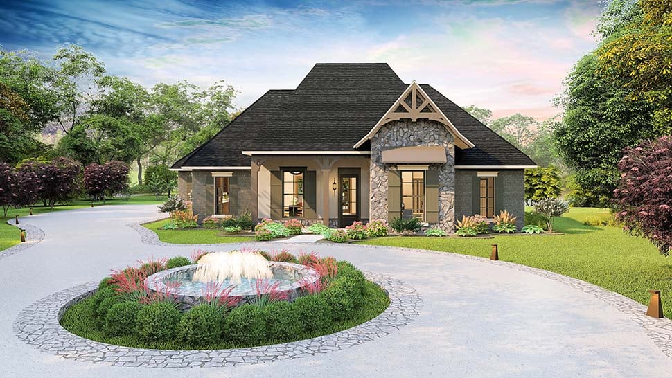 Cottage, Country, Craftsman, Southern, Traditional Plan with 2298 Sq. Ft., 4 Bedrooms, 3 Bathrooms, 2 Car Garage Picture 4
