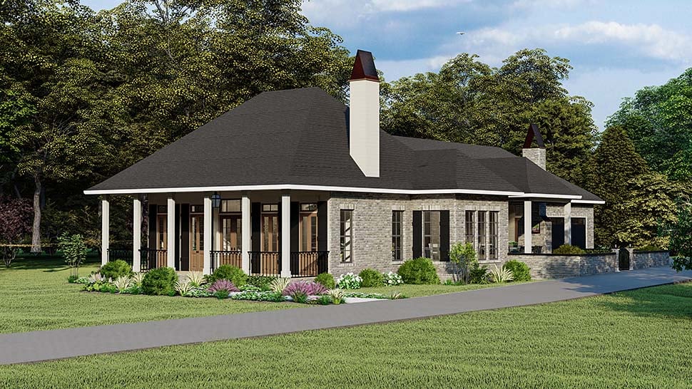 Cottage, Country, Southern, Traditional Plan with 1927 Sq. Ft., 3 Bedrooms, 2 Bathrooms, 2 Car Garage Picture 2