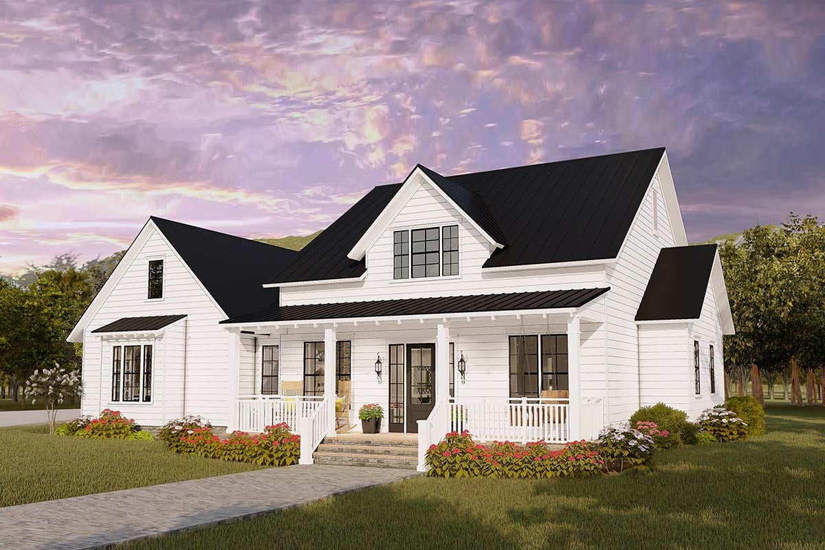 Cottage, Country, Craftsman, Farmhouse, Ranch, Southern, Traditional Plan with 2480 Sq. Ft., 4 Bedrooms, 2 Bathrooms, 2 Car Garage Picture 2