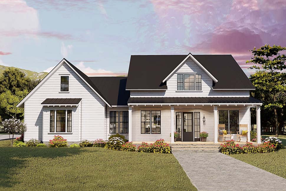 Cottage, Country, Craftsman, Farmhouse, Ranch, Southern, Traditional Plan with 2480 Sq. Ft., 4 Bedrooms, 2 Bathrooms, 2 Car Garage Picture 4
