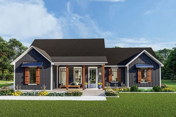 Country, Farmhouse, Ranch, Traditional House Plan 40048 with 3 Beds, 2 Baths, 2 Car Garage Elevation