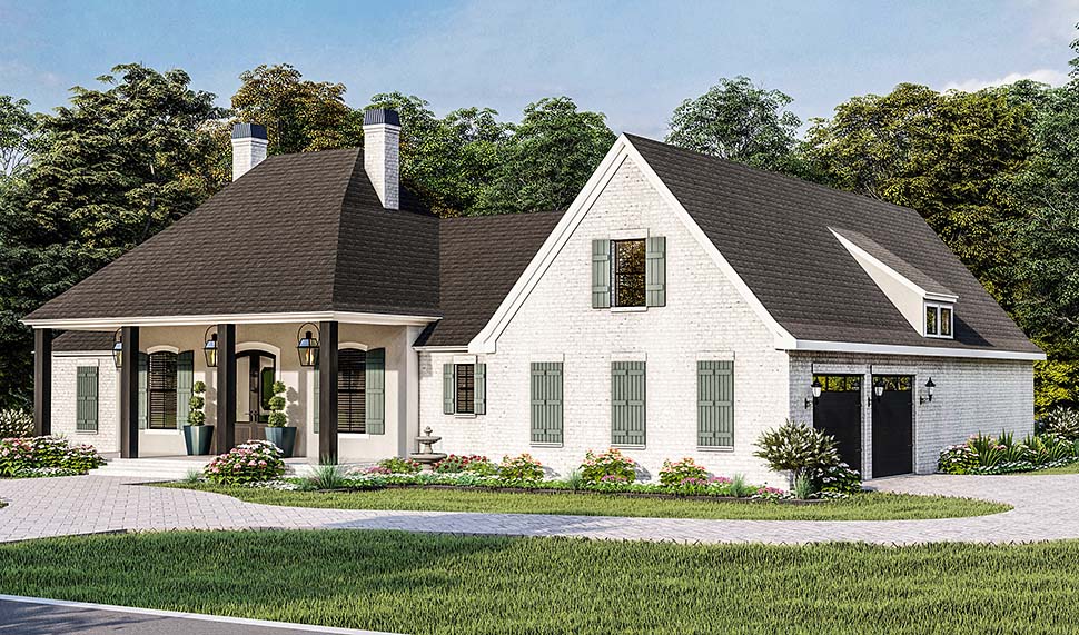 Country, Farmhouse, French Country, Southern, Traditional Plan with 3507 Sq. Ft., 4 Bedrooms, 3 Bathrooms, 2 Car Garage Picture 4
