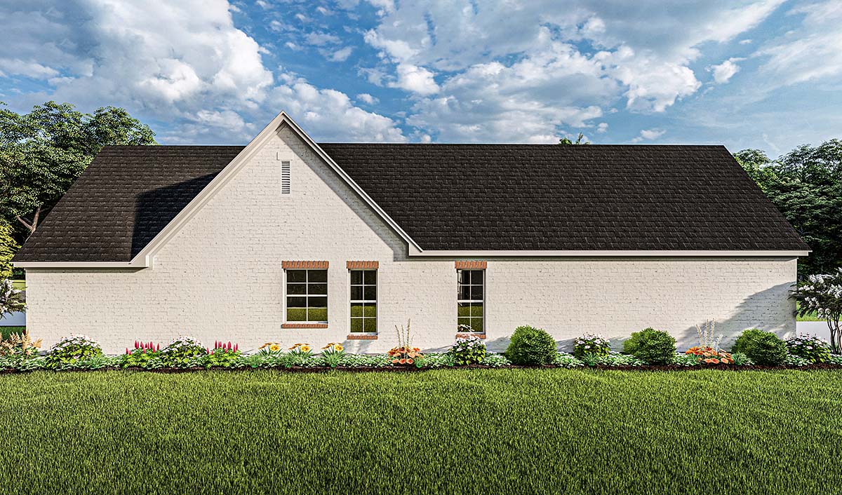 Cottage, French Country, Ranch Plan with 1769 Sq. Ft., 3 Bedrooms, 2 Bathrooms, 2 Car Garage Picture 2