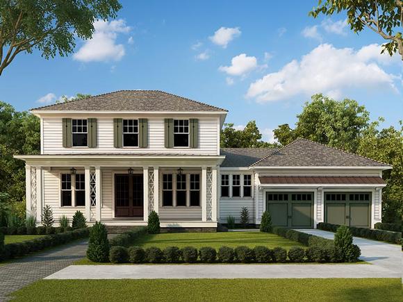 Colonial, Southern House Plan 40101 with 4 Beds, 4 Baths, 2 Car Garage Elevation