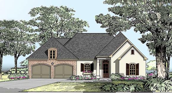 European, Southern, Traditional House Plan 40305 with 3 Beds, 2 Baths, 2 Car Garage Elevation