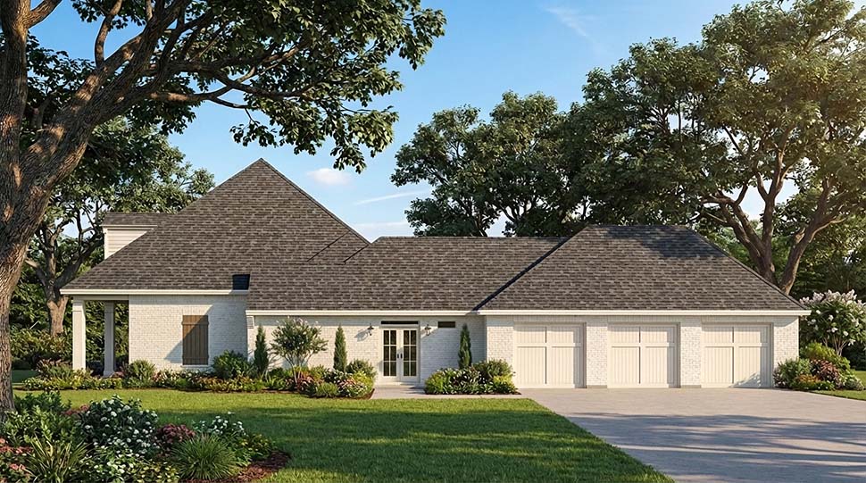 Colonial, French Country, Southern Plan with 2800 Sq. Ft., 4 Bedrooms, 3 Bathrooms, 3 Car Garage Picture 7