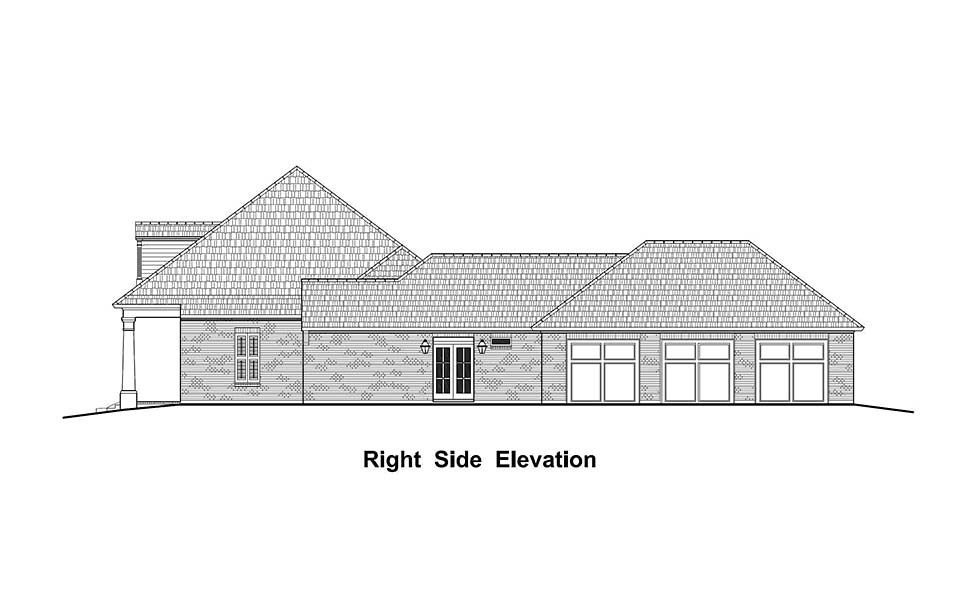 Colonial, Country, French Country, Southern Plan with 2891 Sq. Ft., 4 Bedrooms, 3 Bathrooms, 3 Car Garage Picture 6
