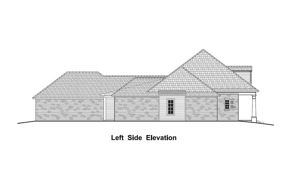Colonial, Country, French Country, Southern Plan with 2891 Sq. Ft., 4 Bedrooms, 3 Bathrooms, 3 Car Garage Picture 7