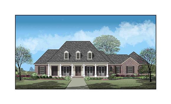 Colonial, Country, French Country, Southern House Plan 40335 with 3 Beds, 3 Baths, 2 Car Garage Elevation