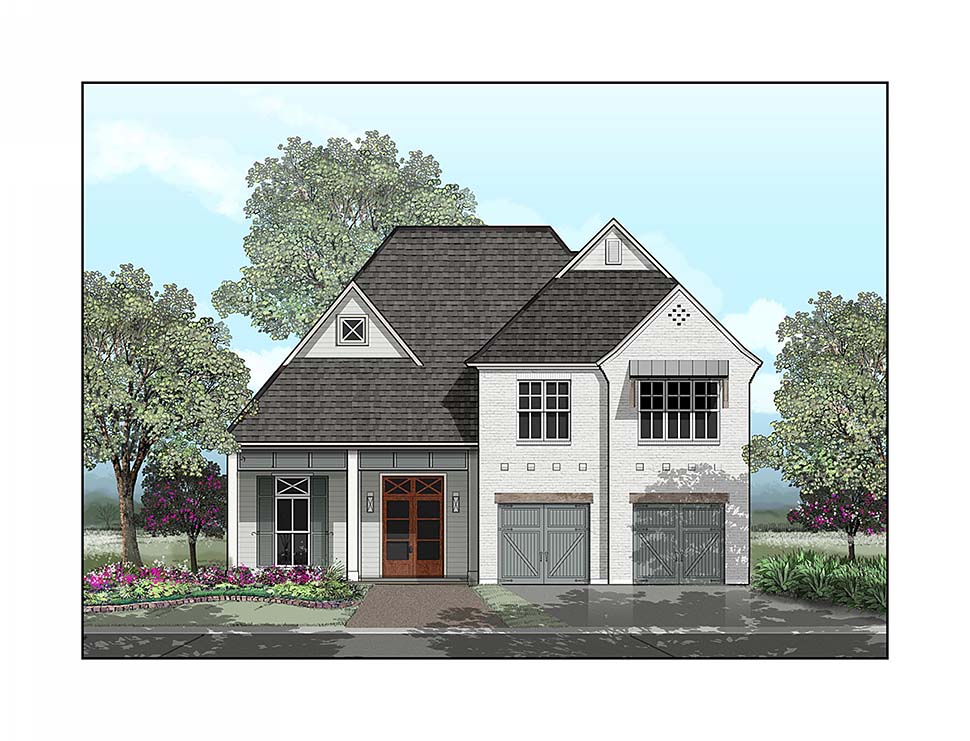 Country, European, French Country Plan with 3254 Sq. Ft., 4 Bedrooms, 4 Bathrooms, 2 Car Garage Picture 8