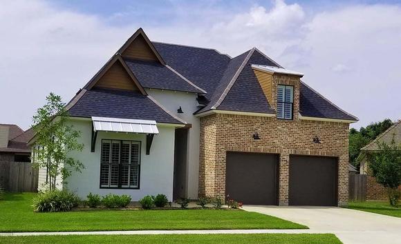 Contemporary, French Country, Southern House Plan 40342 with 4 Beds, 3 Baths, 2 Car Garage Elevation