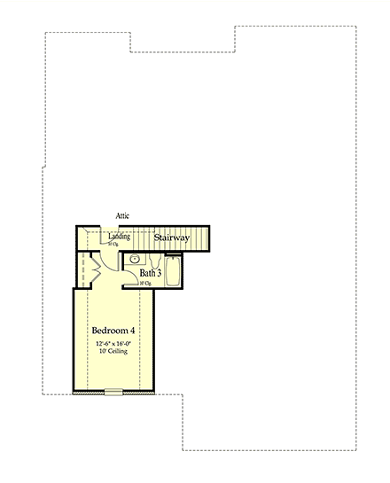 Farmhouse House Plan 40350 with 4 Beds, 3 Baths, 2 Car Garage Second Level Plan