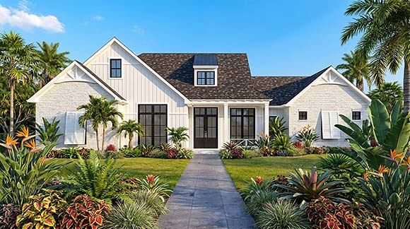 Country, Craftsman, Traditional House Plan 40357 with 4 Beds, 3 Baths, 2 Car Garage Elevation