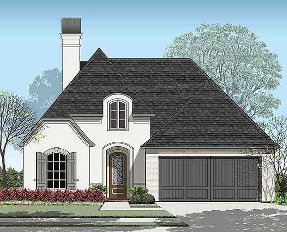 European, French Country House Plan 40361 with 4 Beds, 2 Baths, 2 Car Garage Elevation