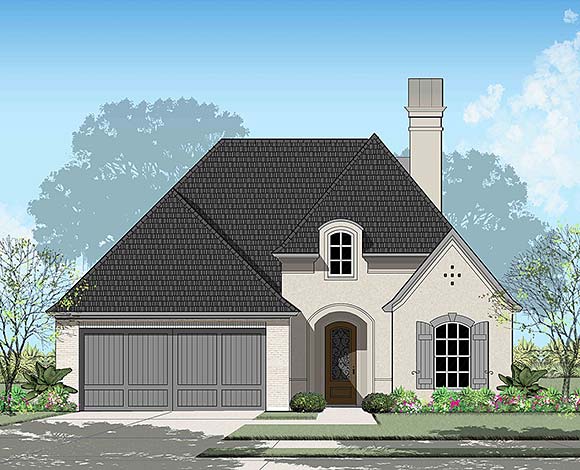 European, French Country, Traditional House Plan 40362 with 4 Beds, 2 Baths, 2 Car Garage Elevation