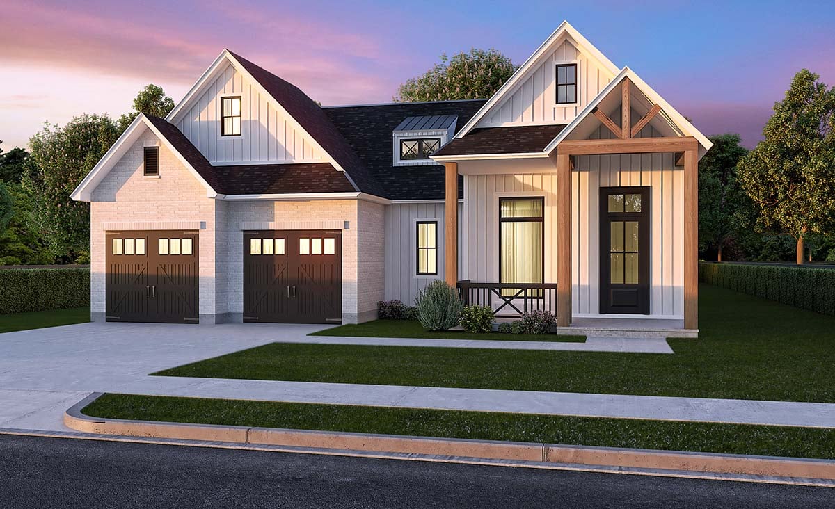 House Plan 40369 - Farmhouse Style with 2175 Sq Ft, 3 Bed, 2 Bath
