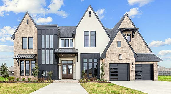 Contemporary, European House Plan 40378 with 4 Beds, 4 Baths, 3 Car Garage Elevation