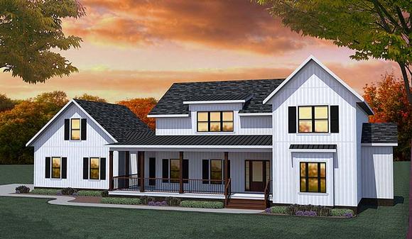 Country, Farmhouse, Southern, Traditional House Plan 40401 with 4 Beds, 4 Baths, 2 Car Garage Elevation