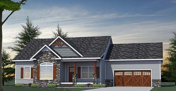 Country, Craftsman, Ranch, Southern, Traditional House Plan 40402 with 3 Beds, 2 Baths, 2 Car Garage Elevation