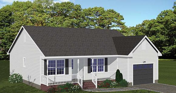 Country, Ranch, Traditional House Plan 40600 with 3 Beds, 2 Baths, 1 Car Garage Elevation