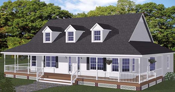 Country, Farmhouse, Southern House Plan 40603 with 3 Beds, 3 Baths Elevation