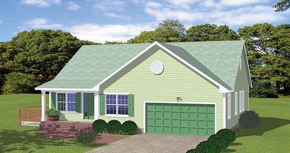 Ranch, Traditional House Plan 40607 with 3 Beds, 3 Baths, 2 Car Garage Elevation