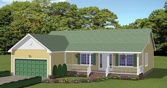 Country, Ranch House Plan 40612 with 3 Beds, 2 Baths, 2 Car Garage Elevation