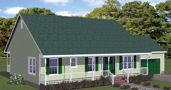 Country, Ranch House Plan 40619 with 3 Beds, 2 Baths, 2 Car Garage Elevation