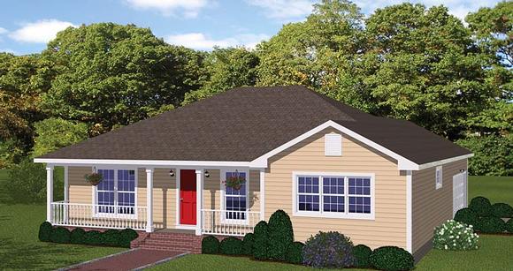 Ranch, Traditional House Plan 40624 with 3 Beds, 2 Baths, 2 Car Garage Elevation
