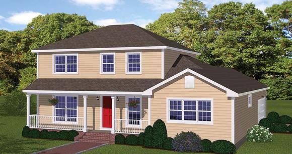 Colonial, Traditional House Plan 40625 with 4 Beds, 3 Baths, 2 Car Garage Elevation