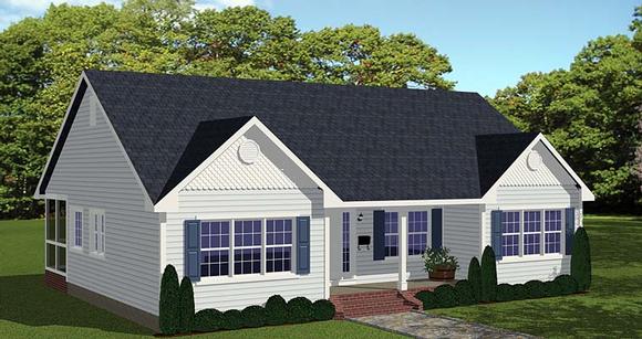 Ranch, Traditional House Plan 40628 with 3 Beds, 2 Baths Elevation
