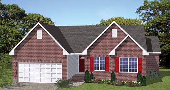 Traditional House Plan 40629 with 3 Beds, 2 Baths, 2 Car Garage Elevation